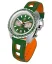 Men's silver Straton Watch with leather strap Syncro Green 44MM