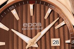Relógio masculino Epos em ouro com pulseira de aço Passion 3401.132.24.17.34 43MM Automatic