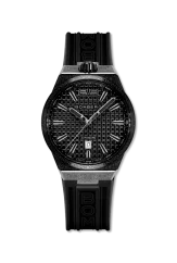 Schwarze Herrenuhr Bomberg Watches mit Gummiband DEEP NOIRE 43MM Automatic