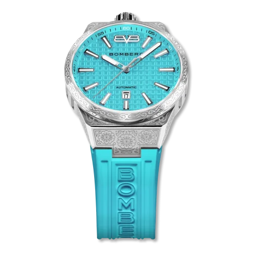 Orologio da uomo Bomberg Watches colore argento con elastico TEAL LAGOON 43MM Automatic
