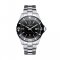 Men's silver Davosa watch with steel strap Nautic Star - Silver/White 43,5MM