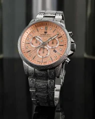 Men's silver Louis XVI watch with steel strap Palais Royale With Diamond 1829 - Silver 43MM