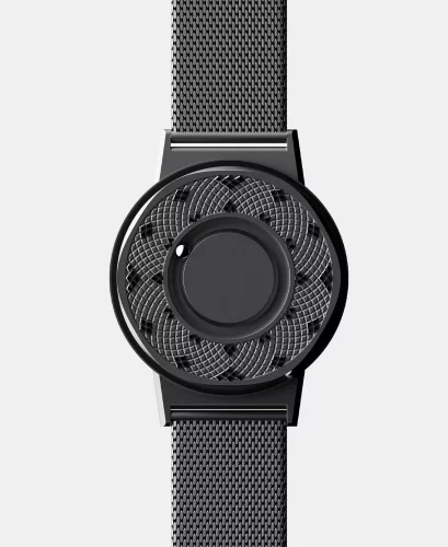 Μαύρο ρολόι Eone για άντρες με ιμάντα από χάλυβα Switch Sunflower - Black 40MM