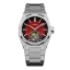 Relógio Aisiondesign Watches prata para homens com pulseira de aço Tourbillon Hexagonal Pyramid Seamless Dial - Red 41MM