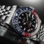 Men's silver Davosa watch with steel strap Ternos Ceramic GMT - Blue/Red Automatic 40MM