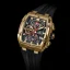 Reloj dorado Ralph Christian de hombre con goma The Polaris Chrono - Gold / Obsidian Black 42,5MM