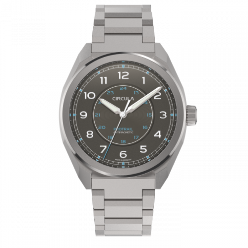 Zilverkleurig herenhorloge van Circula Watches met stalen riem ProTrail - Grey 40MM Automatic