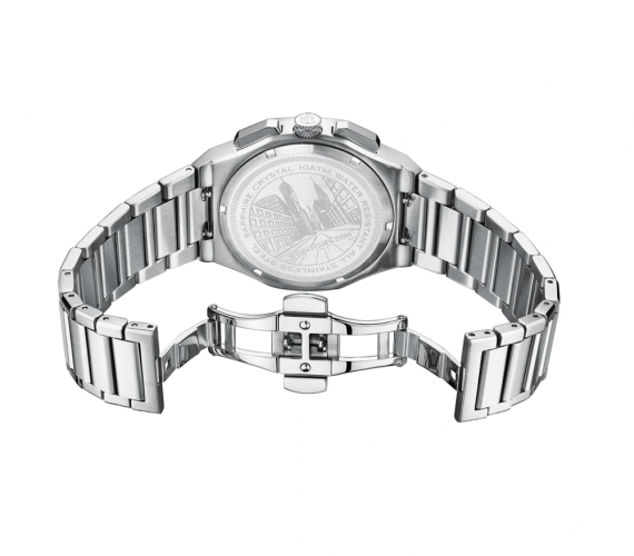 Orologio da uomo NYI Watches in argento con cinturino in acciaio Madison - Silver 42MM