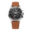 Men's silver Vulcain watch with leather strap Nautical Heritage Black White Luminova Steel Triple Caseback - Brown Plain 42MM Automatic