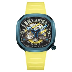 Men's blue OLTO-8 with rubber strap INFINITY-II RPM-Style Arabic Numerals 44MM Automatic