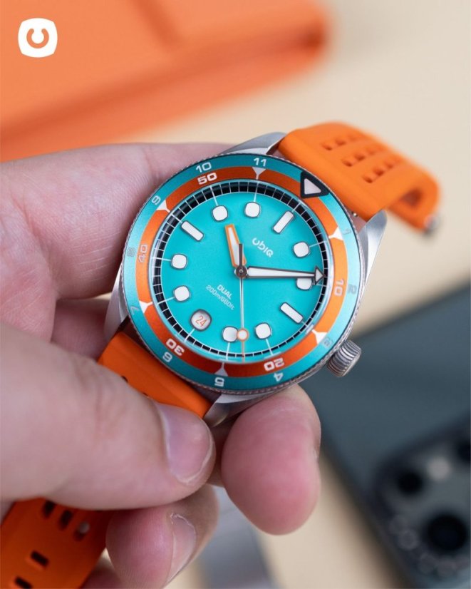 UBIQ zilveren herenhorloge met stalen band DUAL - SEASET 39MM Automatic