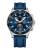 Men's silver Swiss Military Hanowa watch with rubber strap Sports Chronograph SM34067.08 42,5MM