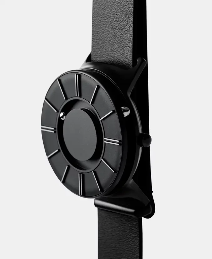 Men's black Eone watch with leather strap Bradley Apex Leather - Black 40MM