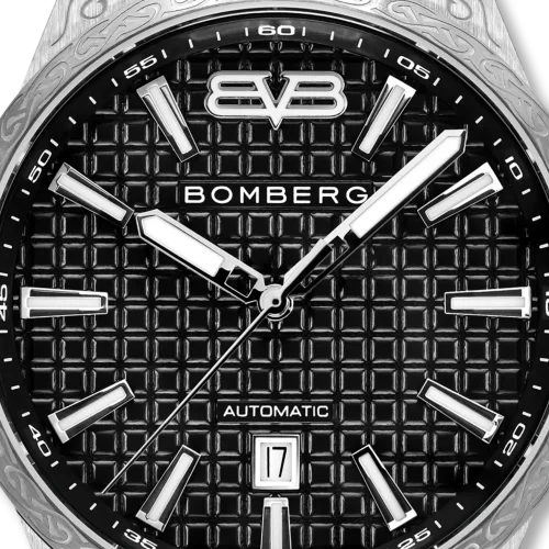 Men's silver Bomberg Watch with steel strap CLASSIC NOIRE 43MM Automatic