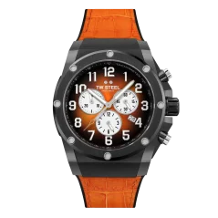 Relógio TW Steel preto para homem com pulseira de couro ACE Genesis ACE133 44MM