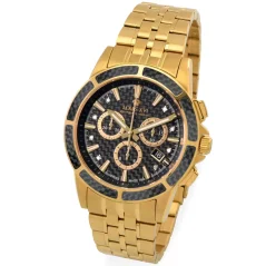 Men's gold Louis XVI watch with steel strap Majesté - Gold 43MM