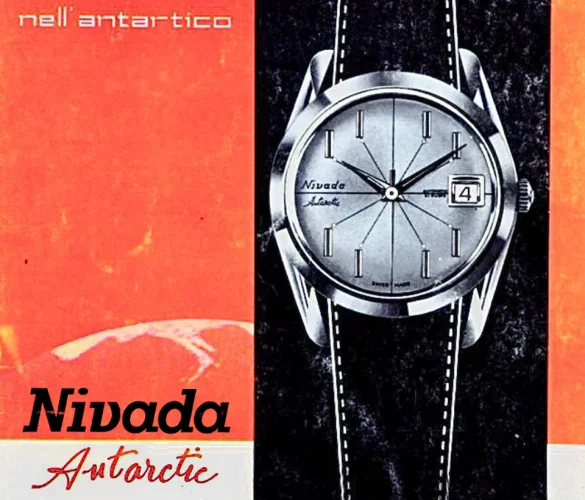 Montre Nivada Grenchen pour hommes en argent avec bracelet en cuir Antarctic Spider 35012M16 35M