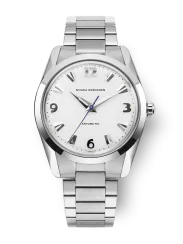 Męski srebrny zegarek Nivada Grenchen z pasem stalowym Antarctic 35005M20 35MM
