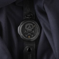 Reloj Mondia negro para hombre con correa de cuero Tambooro Bullet Dirty Black ZIRCONIA 48MM