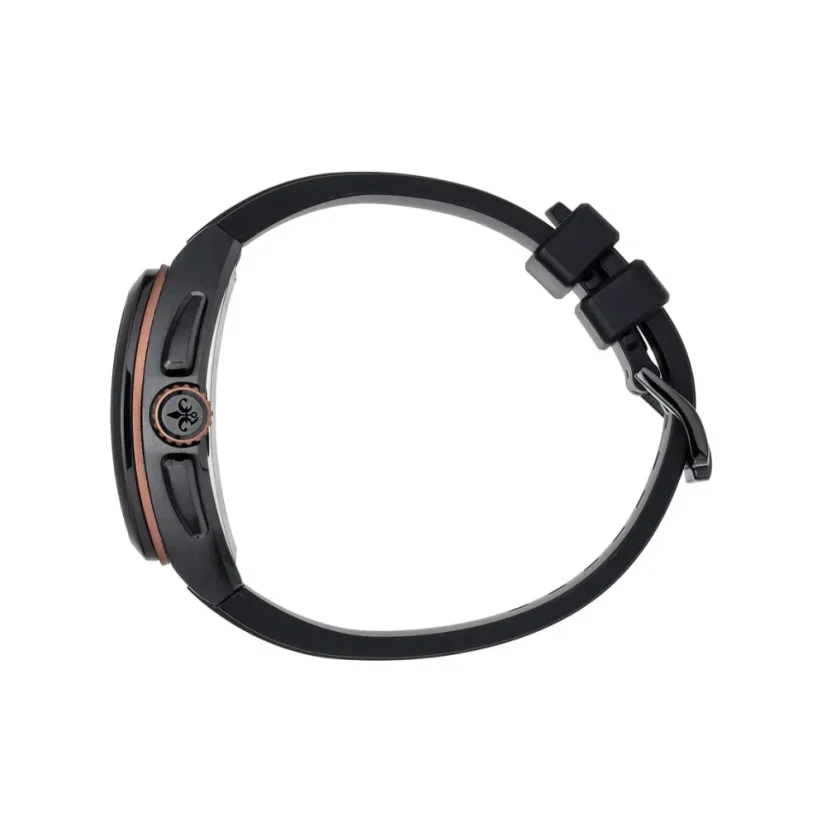 Černé pánské hodinky Ralph Christian s gumovým páskem The Vector Sport Copper Eclipse 47MM
