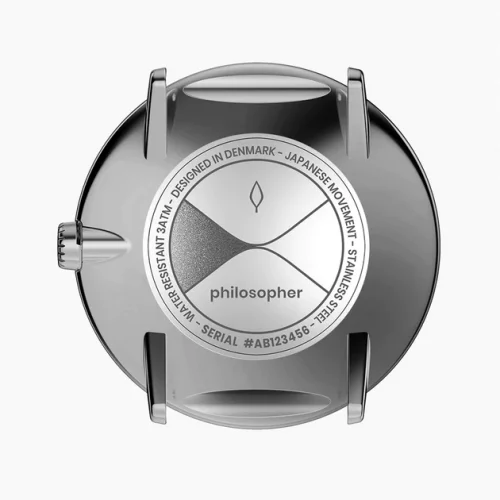 Černé pánské hodinky Nordgreen s nerezovým páskem Philosopher Black Dial - 3-Link / Gun Metal 36 MM