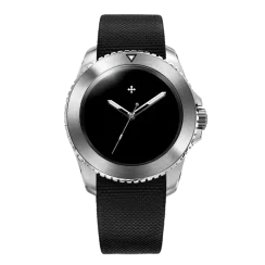 Men's Venezianico silver watch with nylon strap Nereide Ultrablack 3921510 40MM Automatic