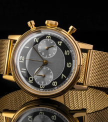 Men's silver Undone Watch with steel strap Vintage Tuxedo Gold 40MM
