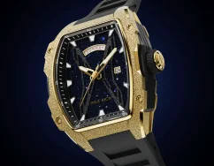 Men's gold Paul Rich Watch with a rubber band Frosted Astro Day & Date Mason - Gold 42,5MM