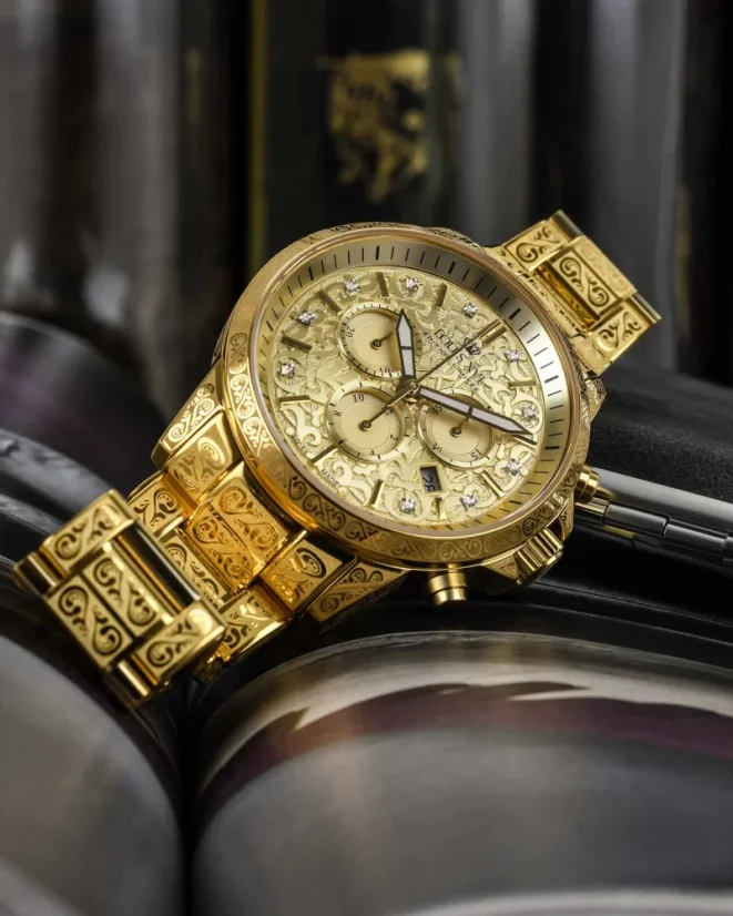 Gouden herenhorloge van Louis XVI met stalen band Palais Royale With Diamond 1800 - Gold 43MM