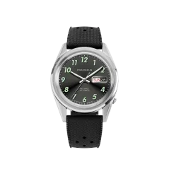 Stříbrné pánské hodinky Praesidus s gumovým páskem Rec Spec - OG Sunray Tropic Rubber 38MM Automatic