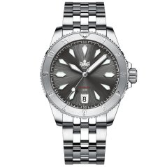 Men's silver Phoibos watch with steel strap Voyager PY026E - Automatic 39MM