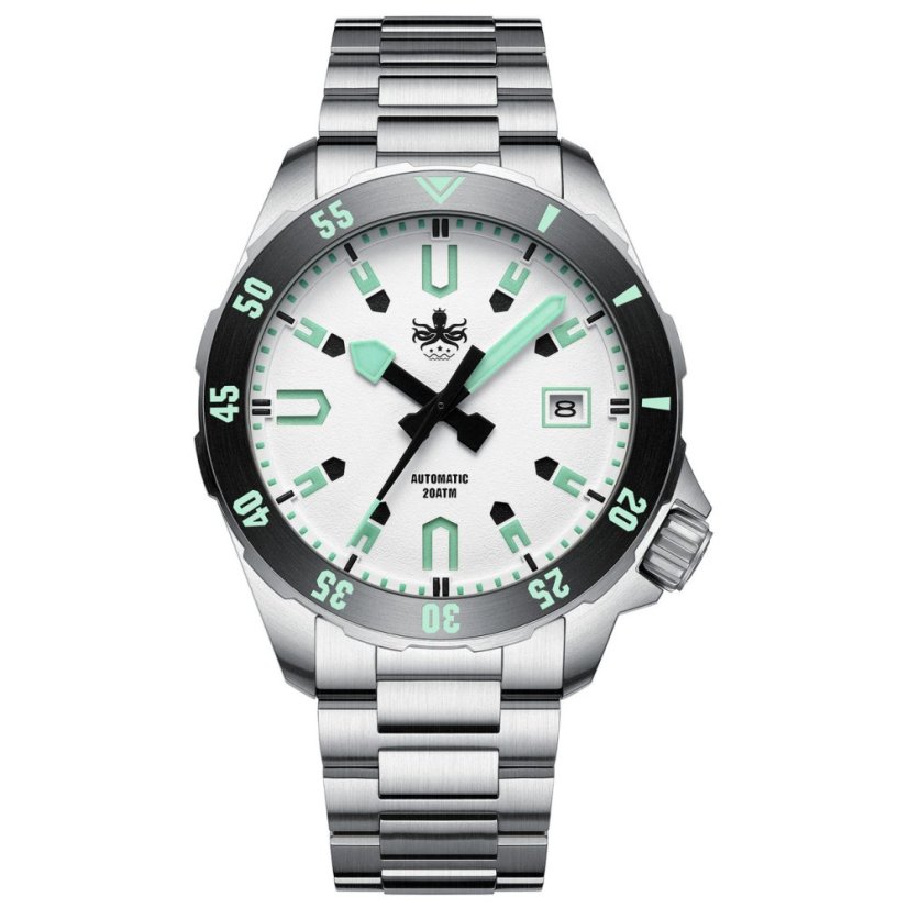 Men's silver Phoibos watch with steel strap Apollo PY056E - Automatic 39MM