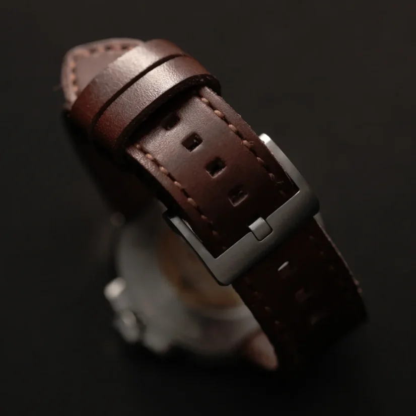 Stříbrné pánské hodinky 22Designstudio Watches s koženým páskem Rabbit Edition Concrete Tiger 45MM Automatic