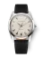 Relógio Nivada Grenchen prata para homens com pulseira de couro Antarctic 35001M17 35MM
