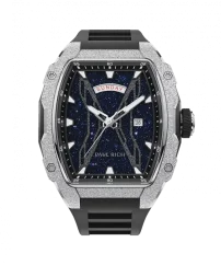 Relógio de homem Paul Rich Watch prateado com bracelete de borracha Frosted Astro Day & Date Abyss - Silver 42,5MM
