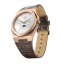 Montre Valuchi Watches pour homme de couleur or avec bracelet en cuir Lunar Calendar - Rose Gold White Leather 40MM