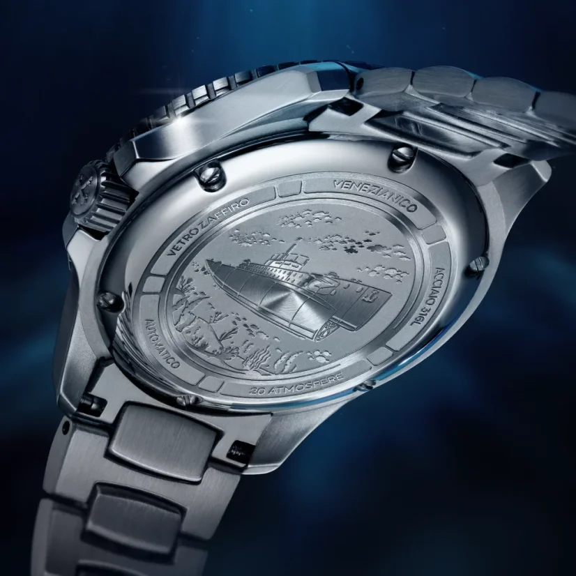 Men's Venezianico silver watch with steel strap Nereide Tungsteno 3121541C 39MM Automatic