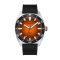 Zilverkleurig herenhorloge van Circula Watches met een rubberen band AquaSport II - Orange 40MM Automatic