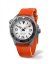 Montre Undone Watches pour homme de couleur argent avec bracelet en caoutchouc AquaLume Orange 43MM Automatic