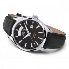 Men's silver Epos watch with leather strap Passion 3402.142.20.15.25 43MM Automatic
