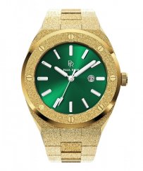 Zlaté pánské hodinky Paul Rich s ocelovým páskem Signature Frosted - King Jade 45MM