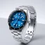 Montre Henryarcher Watches pour homme en argent avec bracelet en acier Nordsø - Horizon Blue 40MM Automatic