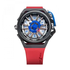 Černé pánské hodinky Mazzucato Watches s gumovým páskem Rim Sport Black / Red - 48MM Automatic