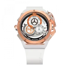 Men's Mazzucato gold watch with rubber strap Rim Sport Gold / White - 48MM Automatic