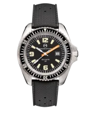 Men's silver Momentum Watch with rubber strap Sea Auto 30 Black Tropic Rubber 42MM Automatic
