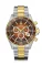 Relógio Delma Watches prata para homens com pulseira de aço Santiago Chronograph Silver Gold Red 43MM