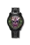 Czarny męski zegarek Bomberg Watches z gumowym paskiem SUGAR SKULL PURPLE 45MM