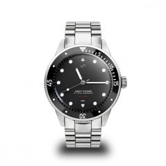 Relógio About Vintage de prata para homem com pulseira de aço At´sea Steel / Black 1926 39MM
