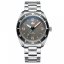 Ασημένιο ρολόι Phoibos Watches για άντρες με ιμάντα από χάλυβα Reef Master 200M - Fossil Gray Automatic 42MM