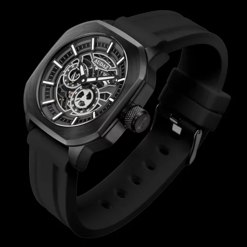 Miesten musta Audaz Watches - kello kuminauhalla Maverick ADZ3060-01 - Automatic 43MM